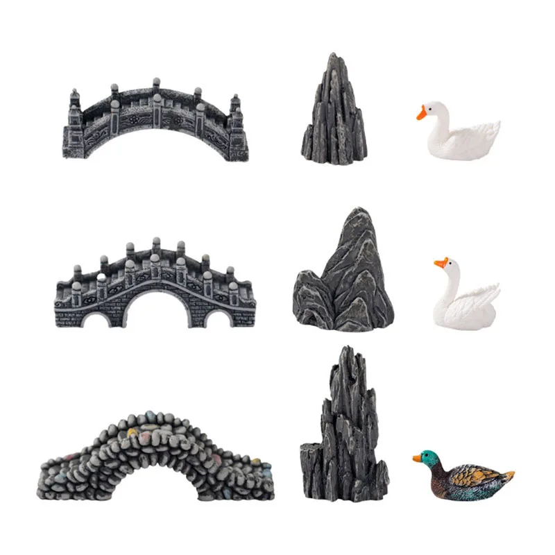 Aquarium Fish Bridge - Mini akvaryum reçine köprü dekorasyon simüle