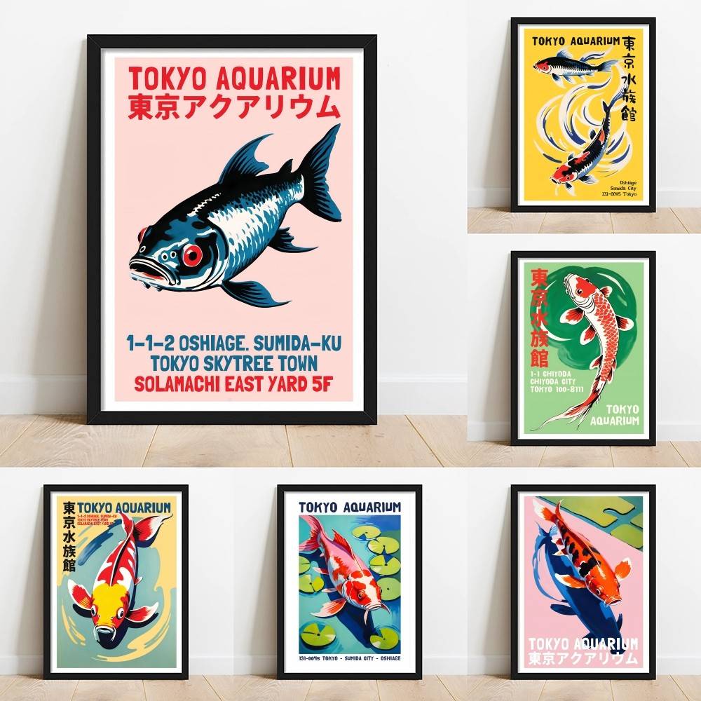 Aquarium Fish Wallpaper - Tokyo Akvaryumu Koi Balık Kağıt Posteri