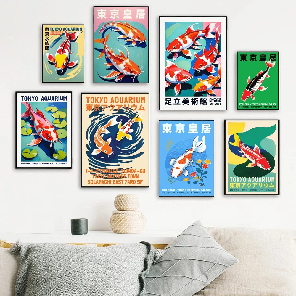 Retro Soyut Karikatür Japon Ak - Fish In Aquarium Picture incelemesi ve fiyatı
